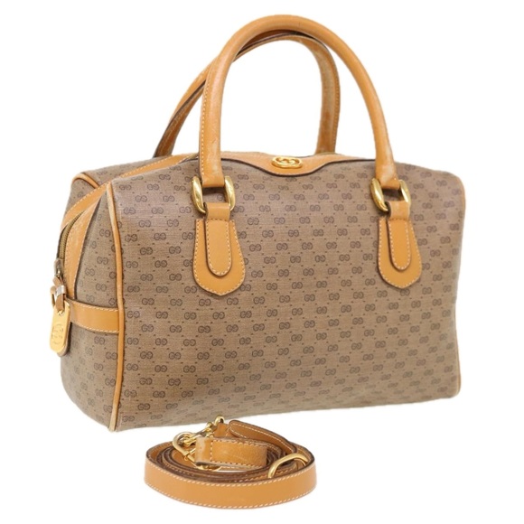 GUCCI Micro GG Supreme Hand Bag PVC Leather Beige 002 58 4422 Auth yk10311 - Picture 1 of 16